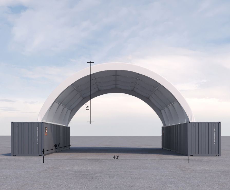 40&rsquo; x 40&rsquo; Fabric Container Shelter - STARMAX Containers PTY. LTD