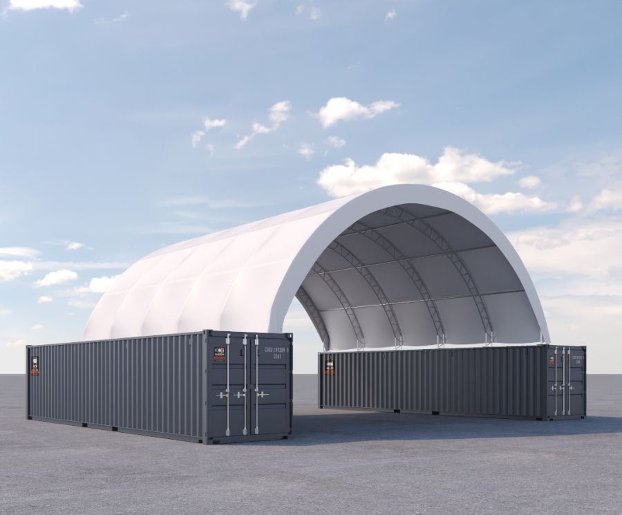 40&rsquo; x 40&rsquo; Fabric Container Shelter - STARMAX Containers PTY. LTD