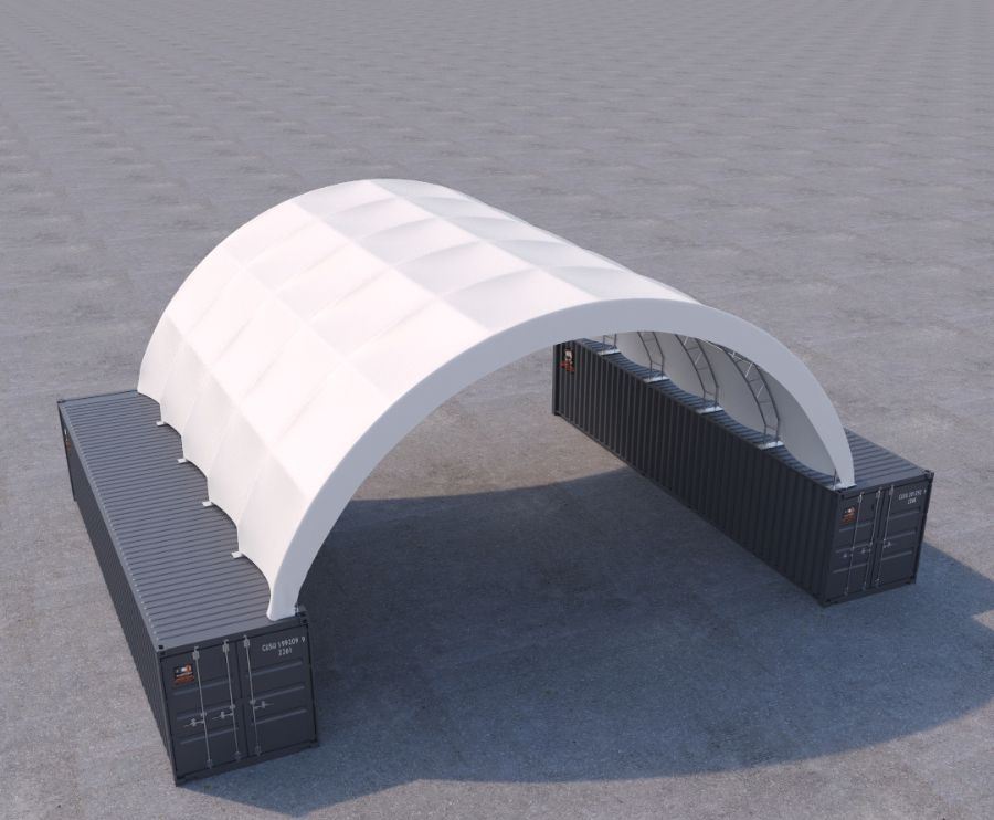 40&rsquo; x 40&rsquo; Fabric Container Shelter - STARMAX Containers PTY. LTD
