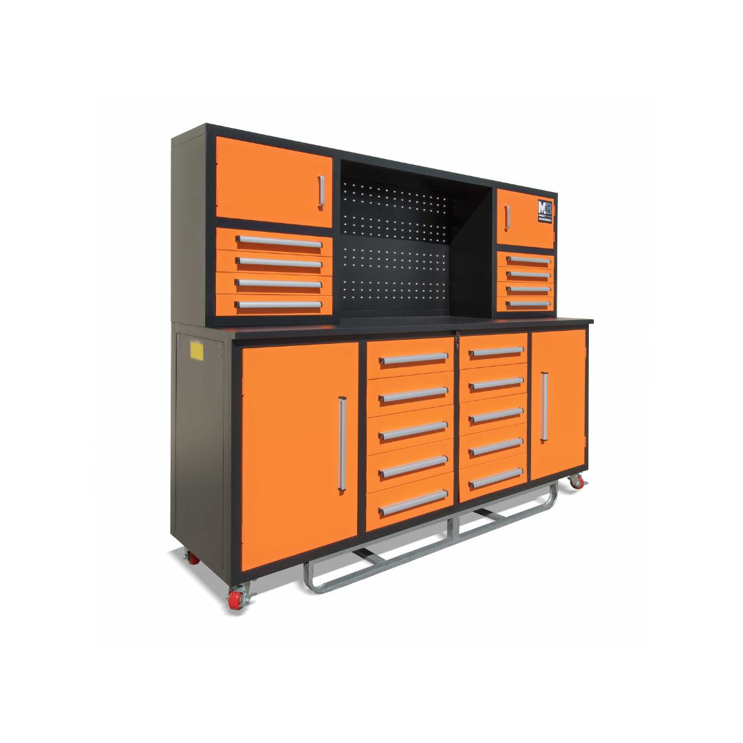M&B | 7&rsquo; Workbench Cabinet with 18 Drawers - STARMAX Containers PTY. LTD